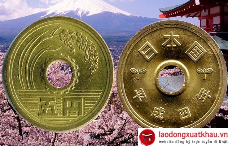 Đồng 5 yên Nhật Bản BÙA MAY MẮN của thực tập sinh