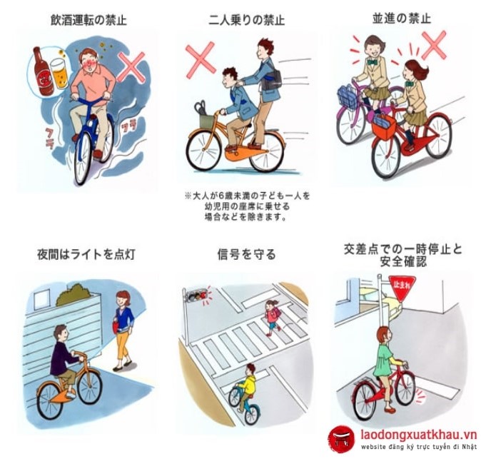 20 quy tắc tham gia giao thông khi đi xe đạp ở Nhật