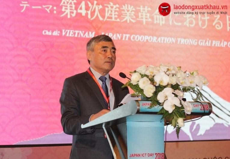 Thứ trưởng Bộ TT&TT Nguyễn Hồng Minh phát biểu tại Ngày Công nghệ thông tin Nhật Bản